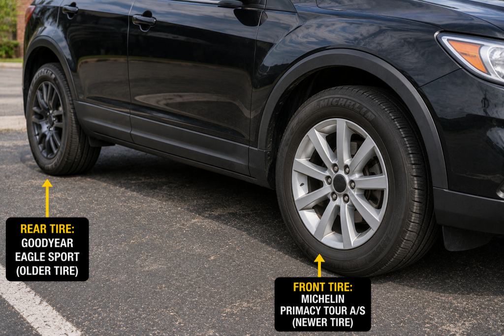 Frequent Tire Replacement Or Mismatched Tires