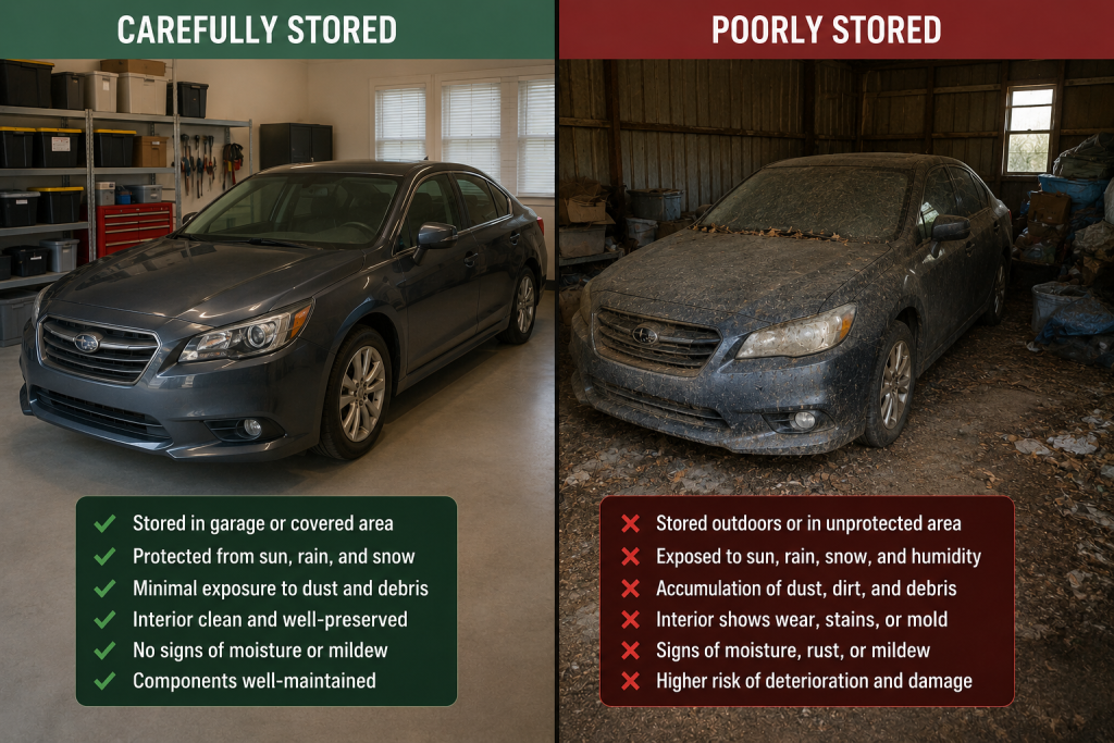 How Carefully The Vehicle Was Stored How Carefully The Vehicle Was Stored