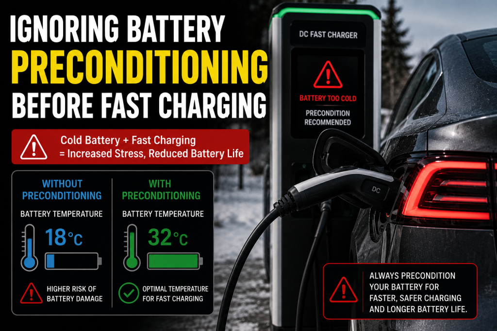 Ignoring Battery Preconditioning Before Fast Charging