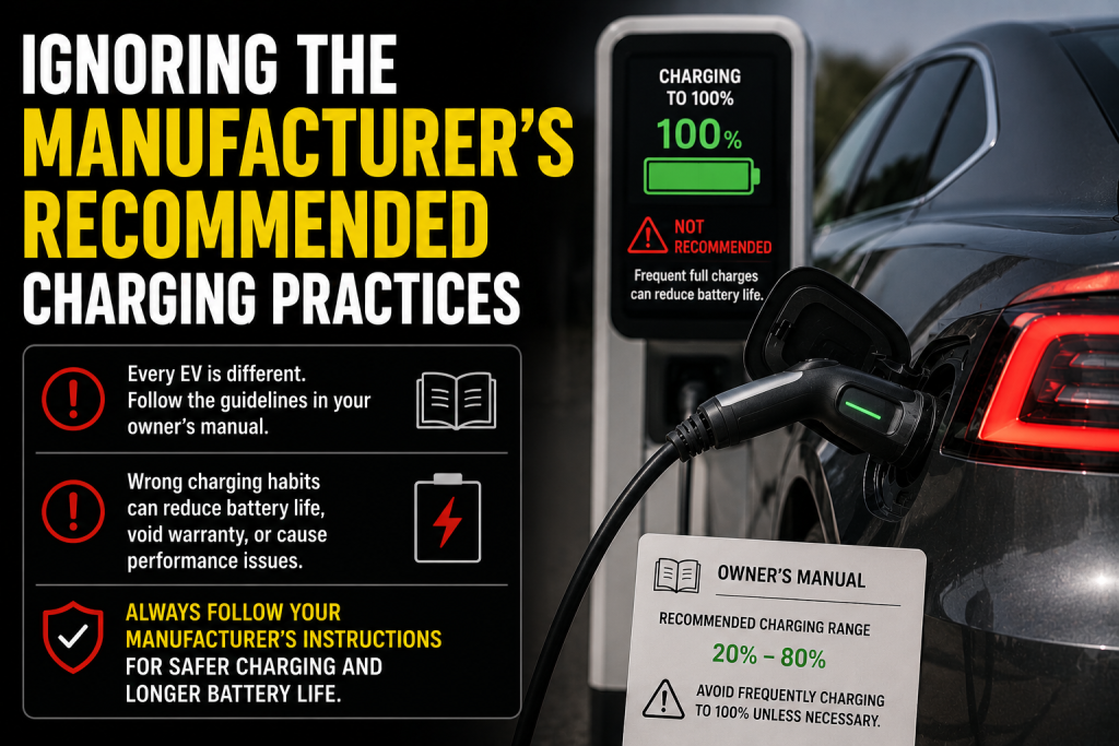 Ignoring the Manufacturer's Recommended Charging Practices