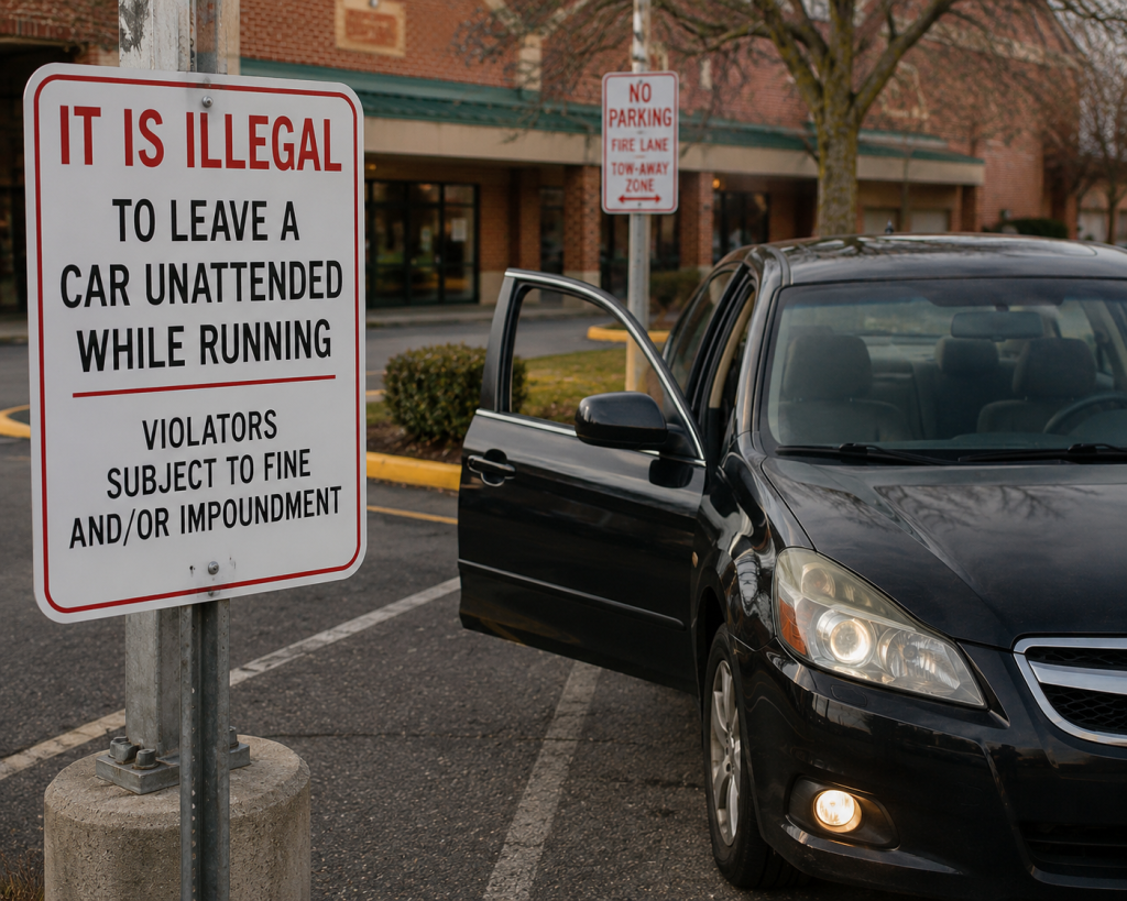 It Is Illegal to Leave a Car Unattended While Running (Multiple Jurisdictions)