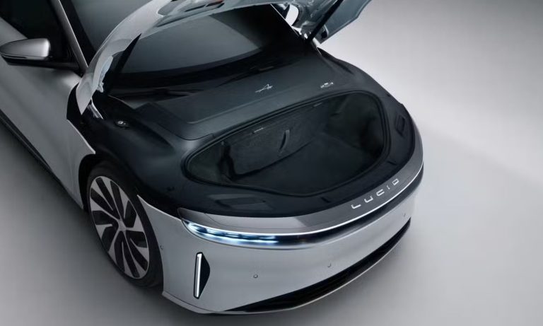 Lucid Air electric sedan large frunk