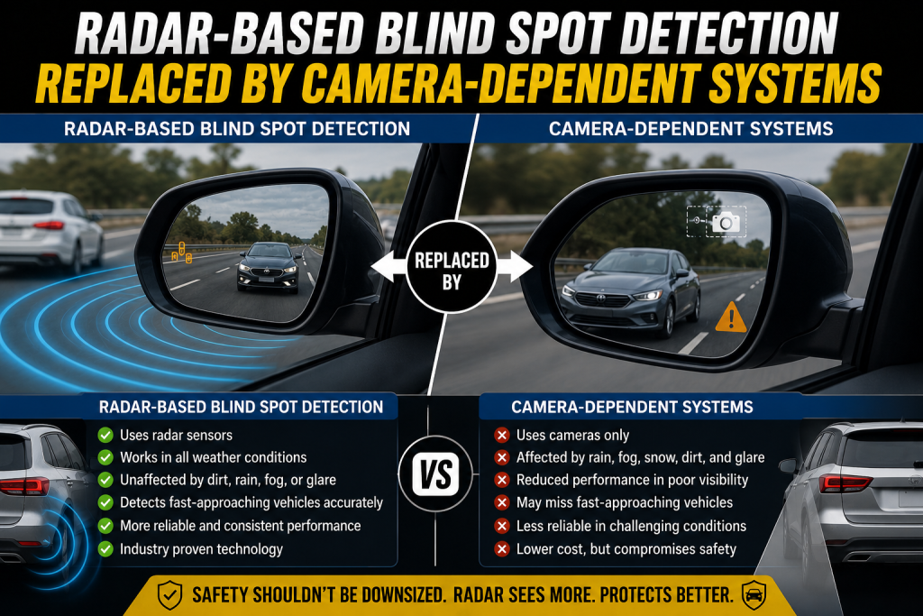 Radar Based Blind Spot Detection Replaced by Camera Dependent Systems