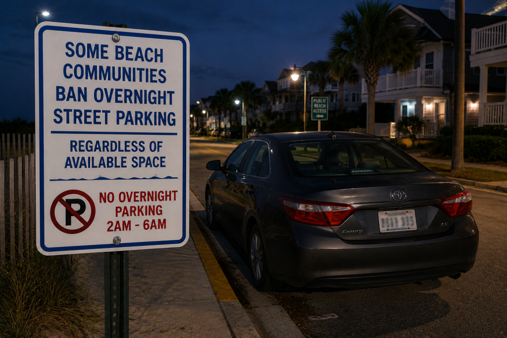 Some Beach Communities Ban Overnight Street Parking Regardless of Available Space