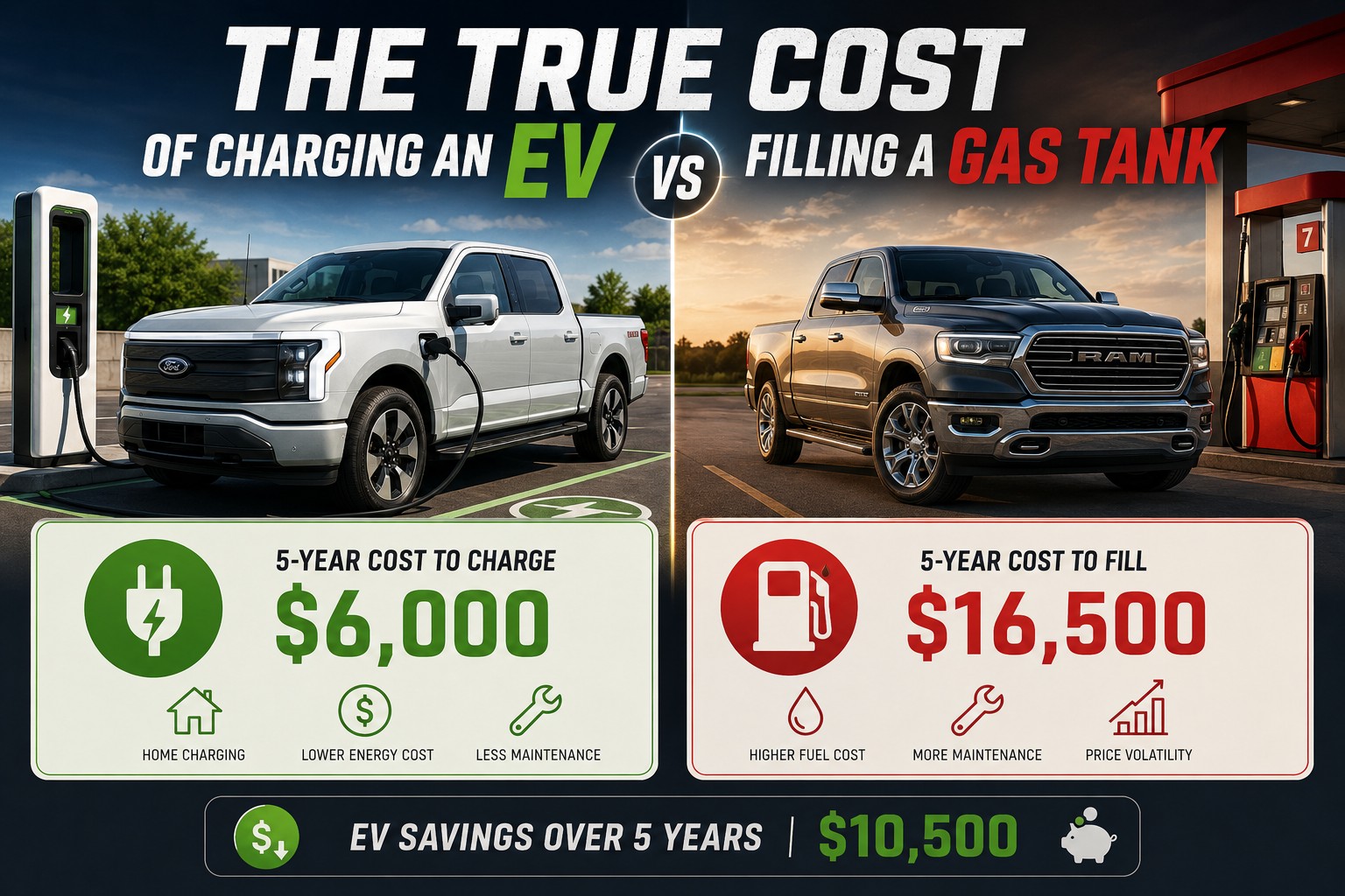 The True Cost of Charging an EV vs Filling a Gas Tank