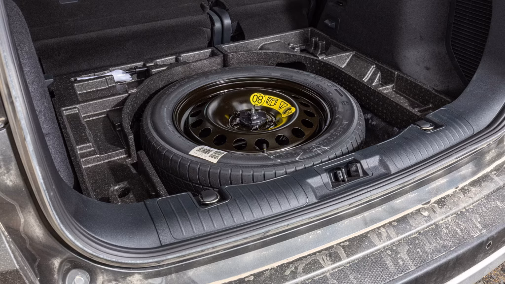 Underfloor Spare Tire and Tool Compartment