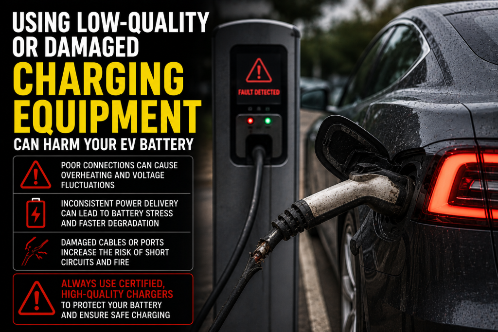 Using Low Quality or Damaged Charging Equipment