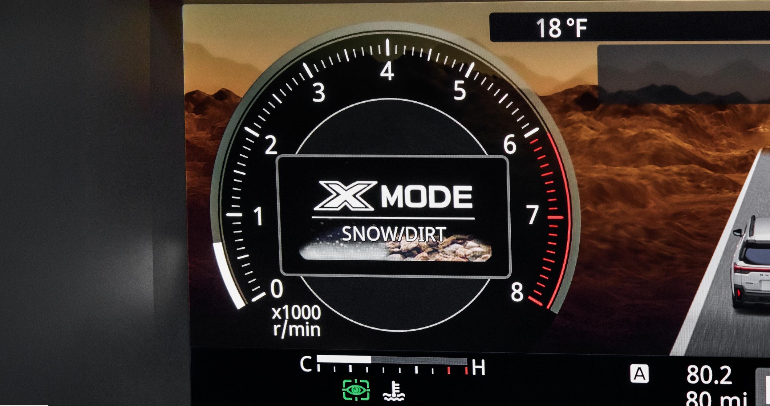 X MODE Dual Terrain Selection and Hill Descent Control Settings