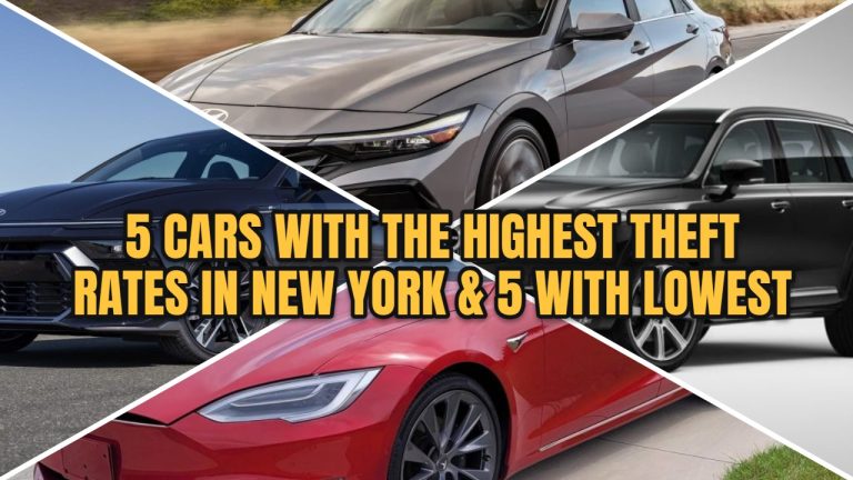 5 cars with the highest theft rates in new york 5 with lowest