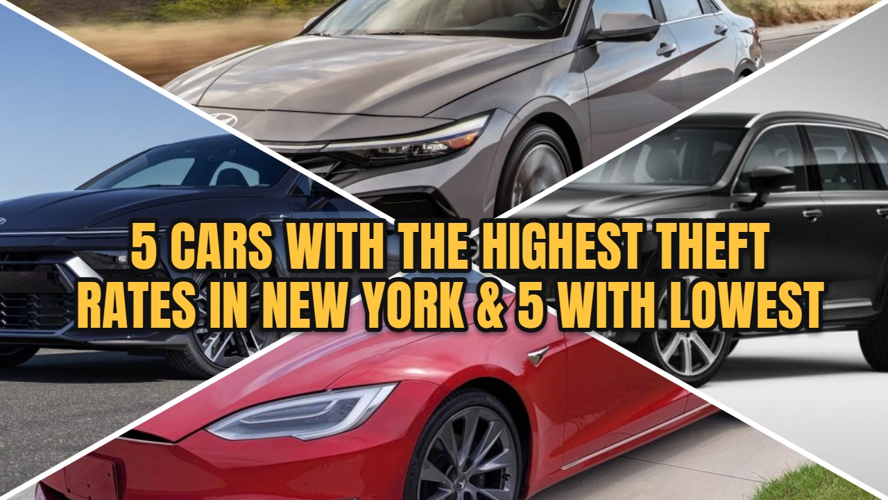 5 cars with the highest theft rates in new york 5 with lowest