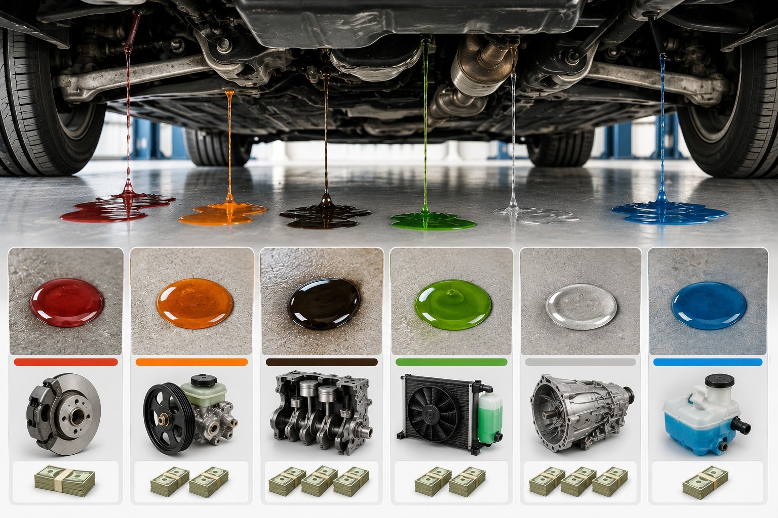 7 Fluid Colors Under Your Car and What Each Leak Costs
