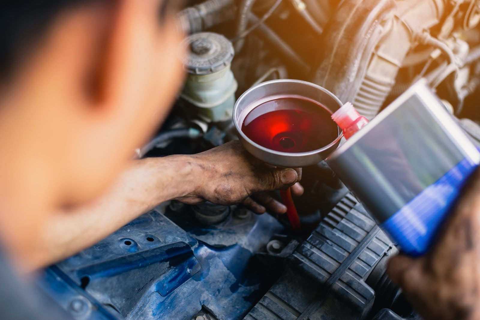 Bright red automatic transmission fluid Bright red automatic transmission fluid