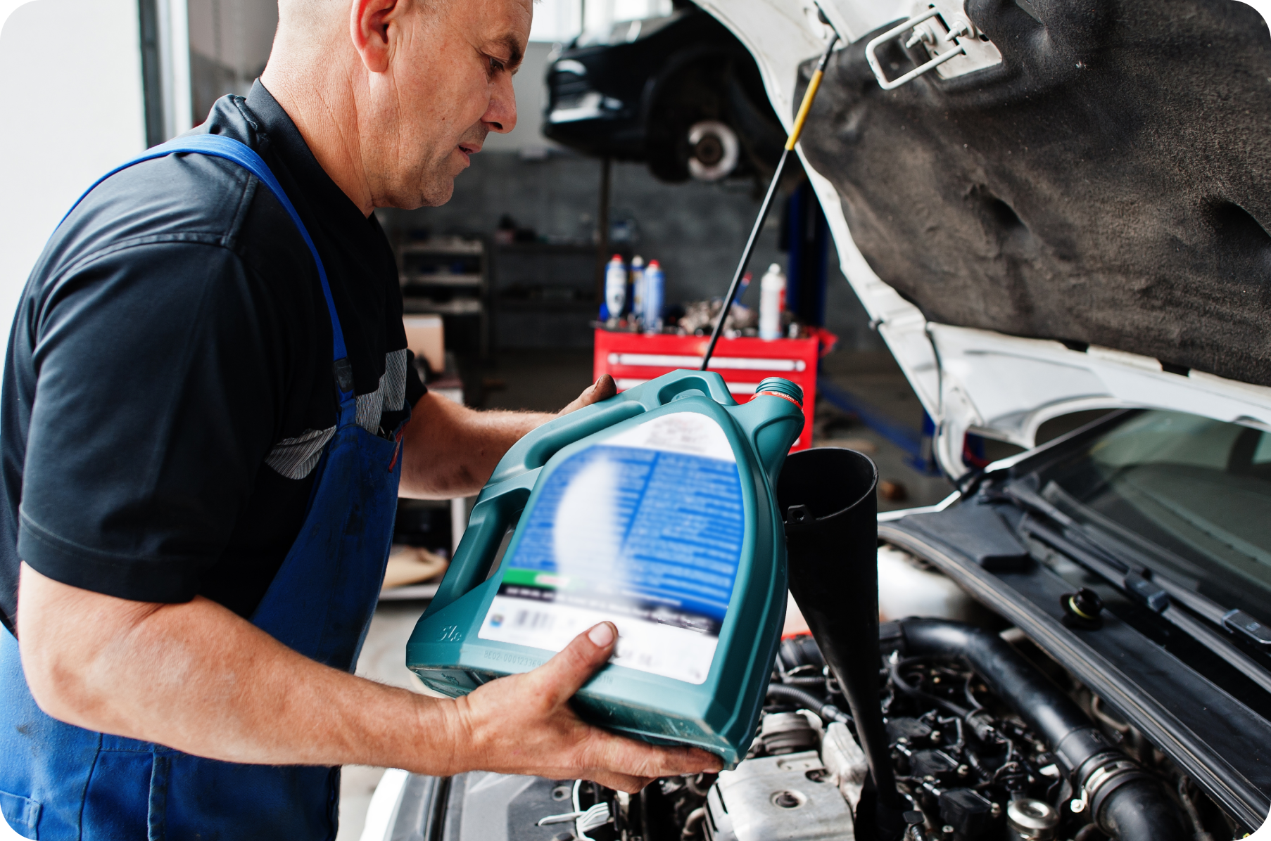 Engine oil and filter change job