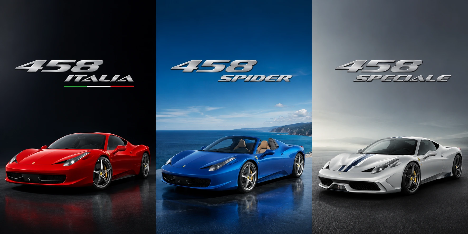 Ferrari 458 Lineup (Italia, Spider, Speciale) Ferrari 458 Lineup (Italia, Spider, Speciale)