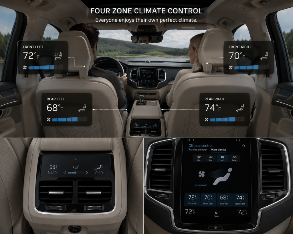 Four Zone Climate Control Lets Rear Passengers Create Their Own Comfort