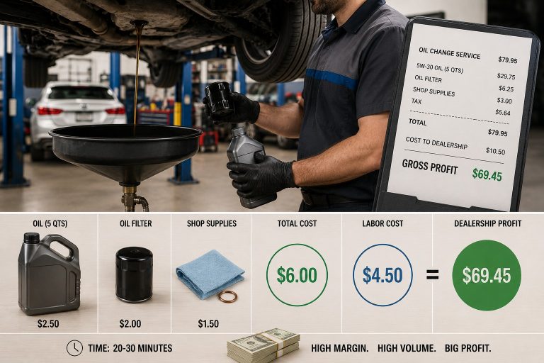 How Much the Service Department Makes on an Oil Change