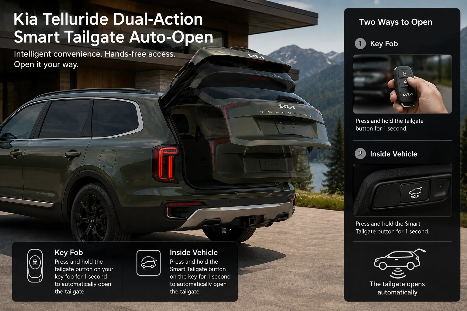 Kia Telluride smart tailgate feature