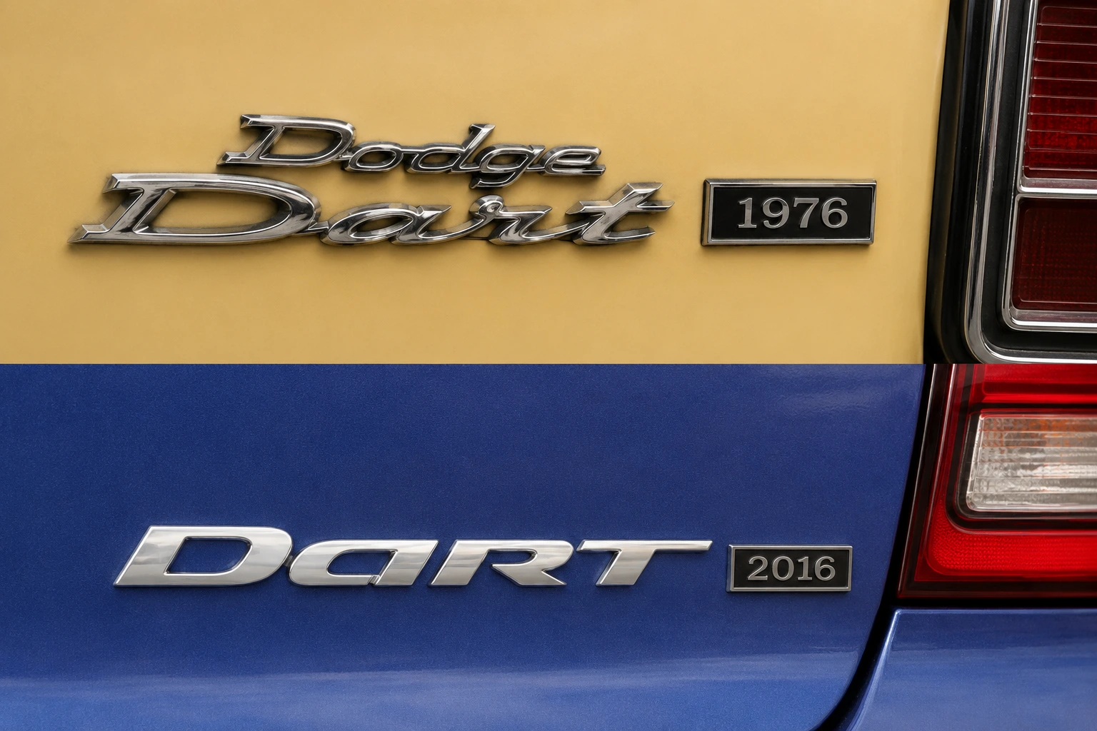 Nameplates of Dodge Dart