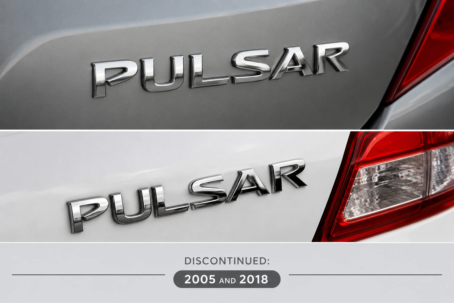 Nameplates of the Nissan Pulsar