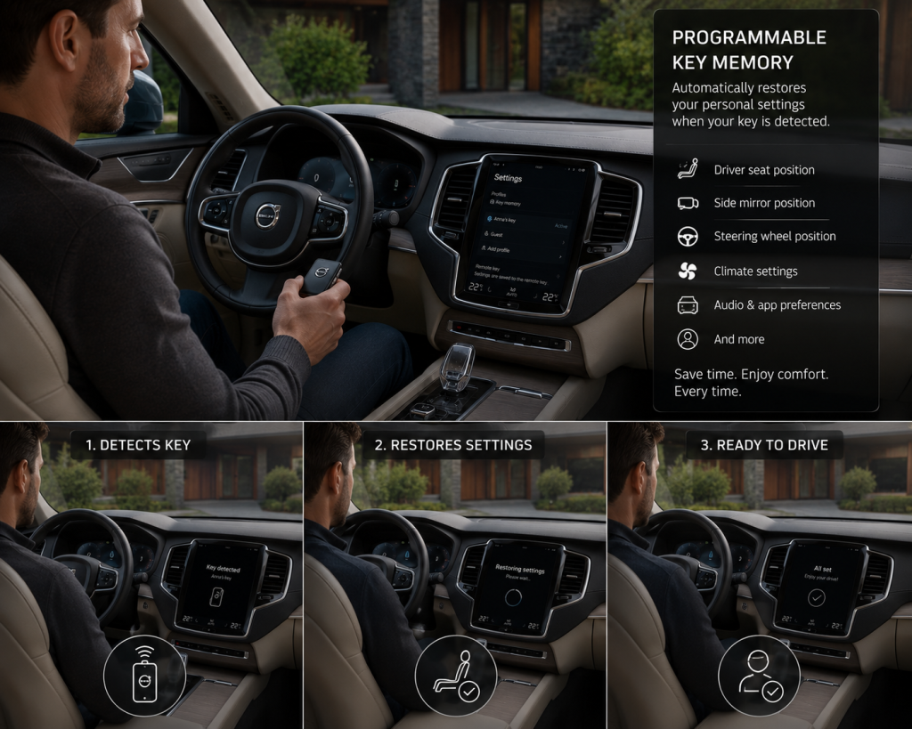 Programmable Key Memory Automatically Restores Your Personal Settings
