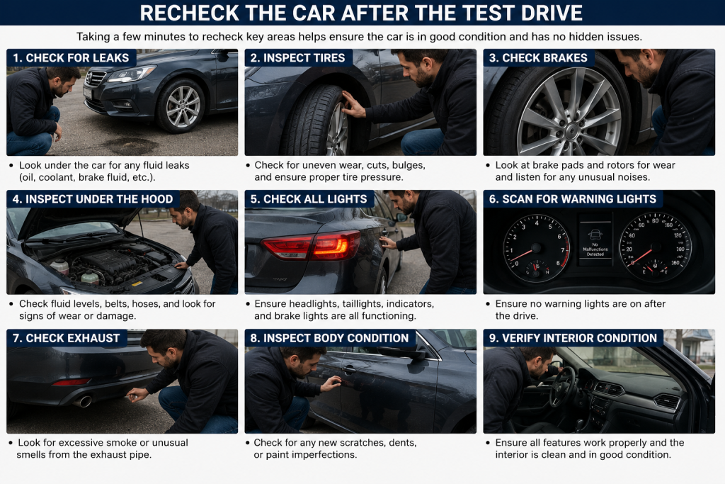 Recheck the Car After the Test Drive