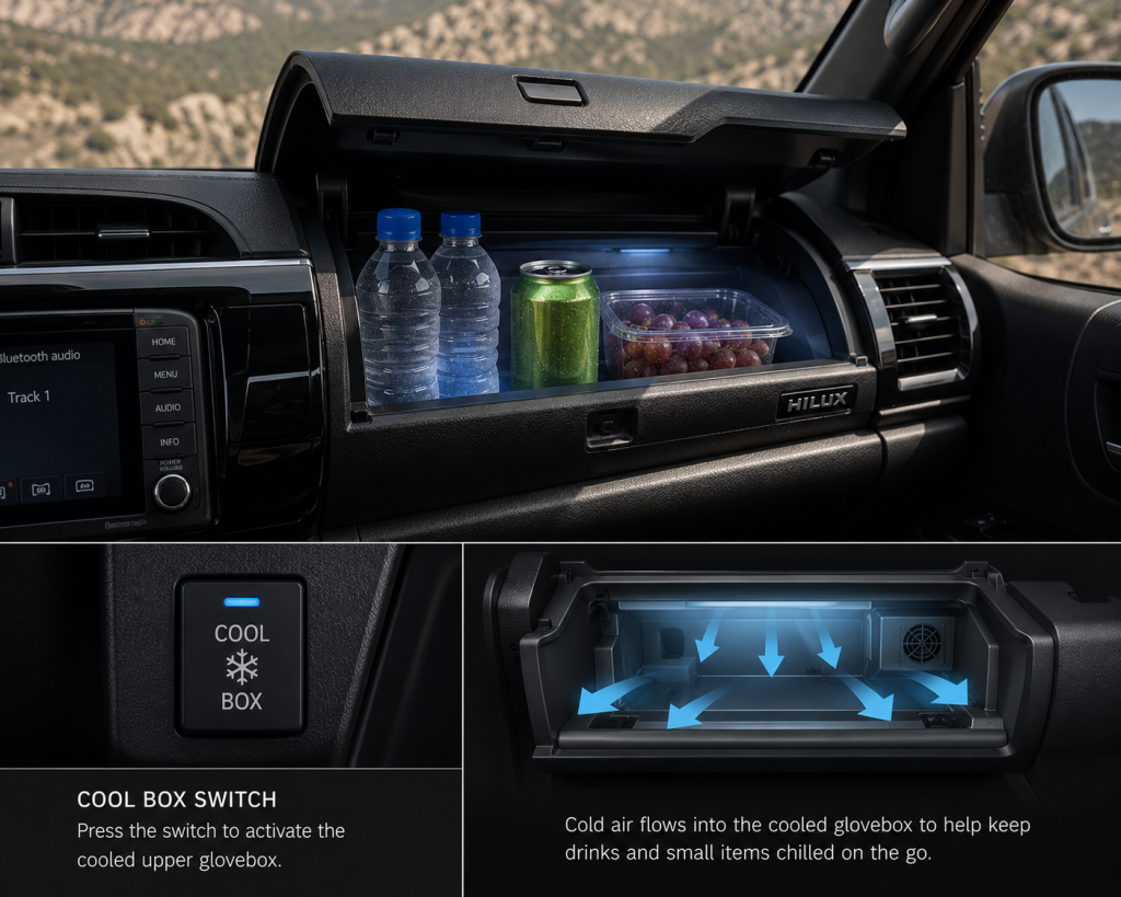The Cooled Upper Glovebox Can Help Keep Drinks and Small Items Chilled