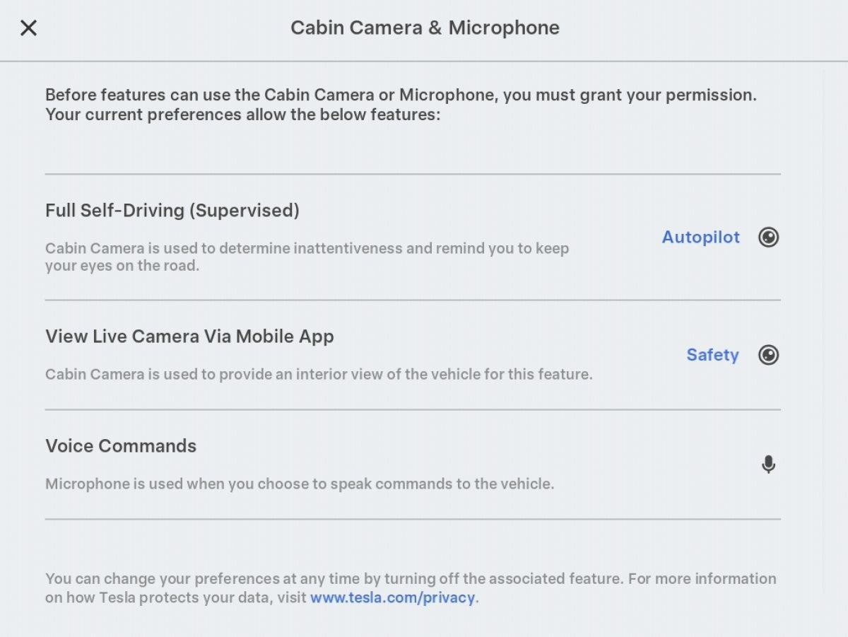 Turn Off In Cabin Cameras and Microphones Turn Off In Cabin Cameras and Microphones