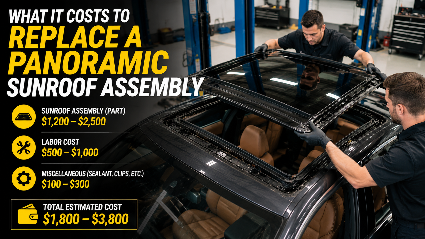What It Costs to Replace a Panoramic Sunroof Assembly