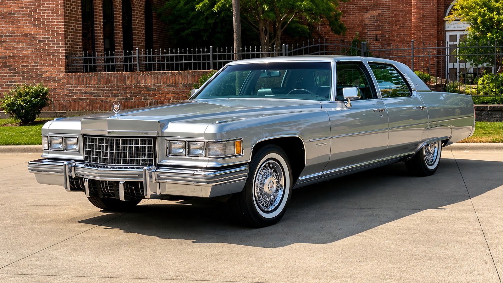 1976 Cadillac Fleetwood Brougham parked showcasing classic American luxury styling
