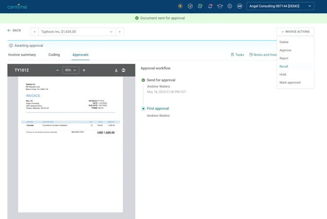 Adding Optional Services to the Recall Invoice