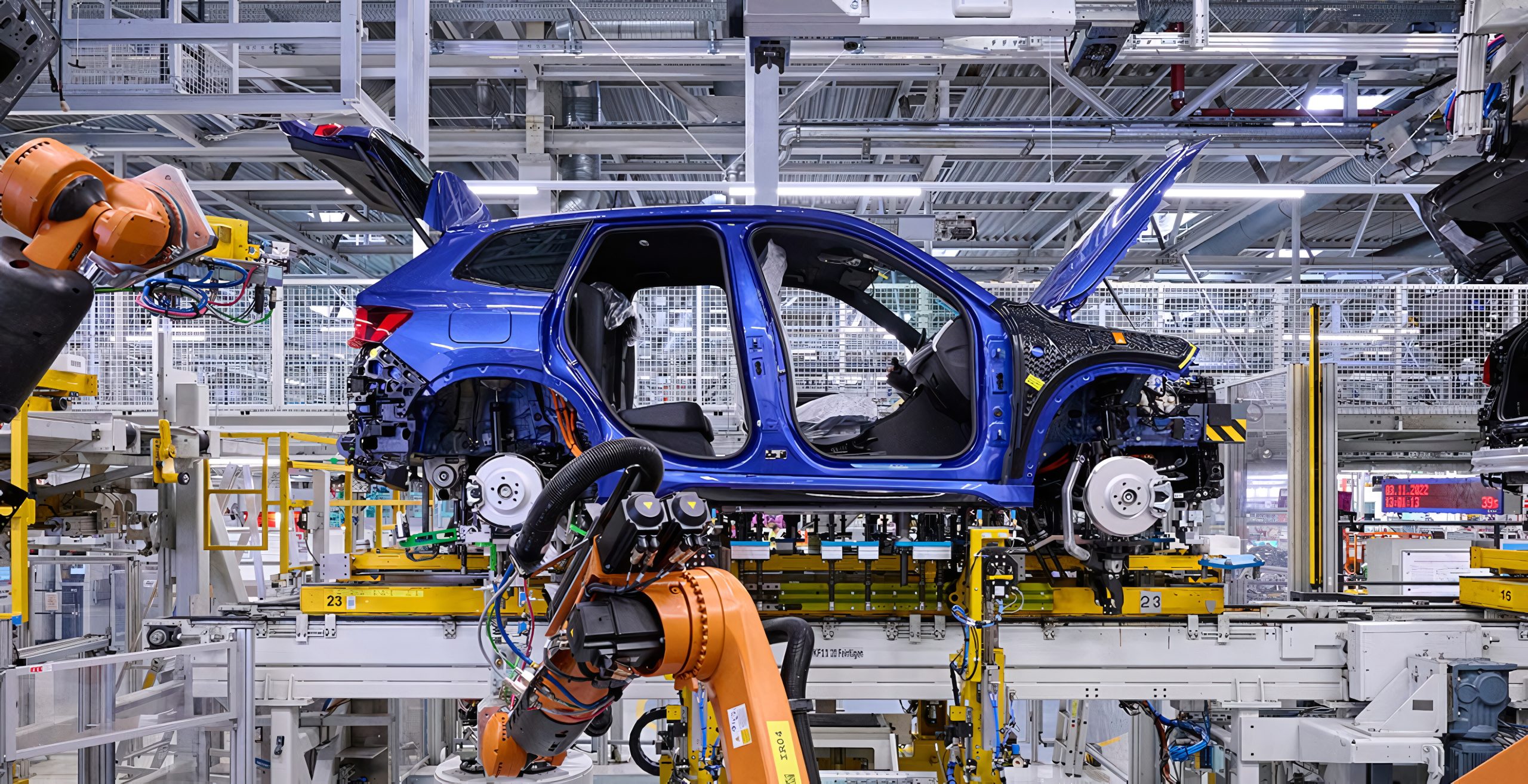BMW X1 undergoing assembly on an automated production line
