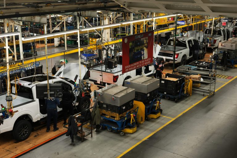 Ford F-150 trucks are assembled at the Ford River Rouge Complex in Dearborn, Michigan