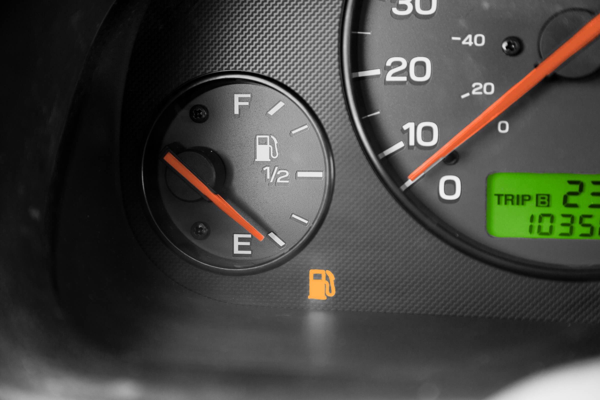 Fuel gauge and odometer
