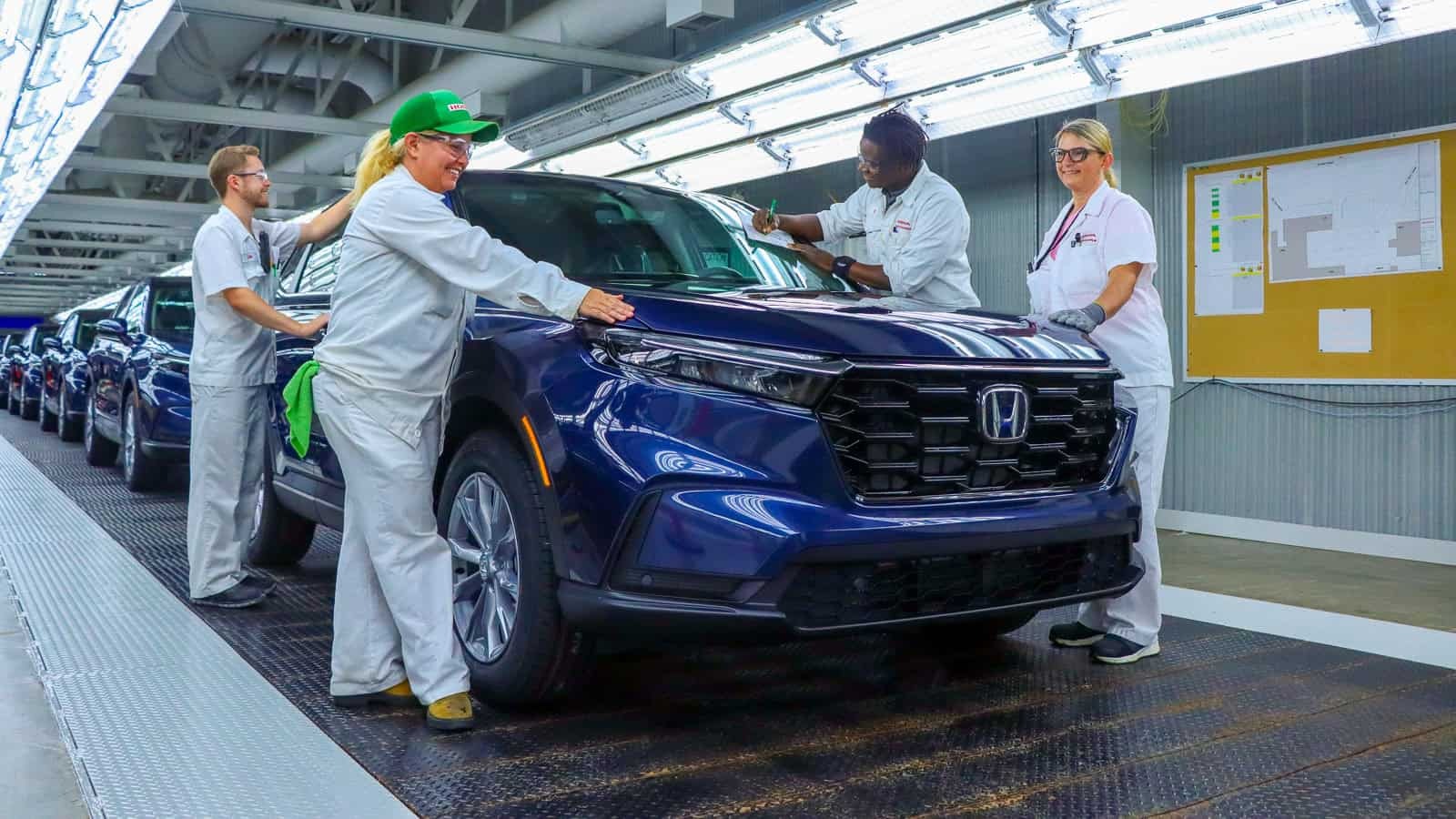Honda CR-V on an assembly line