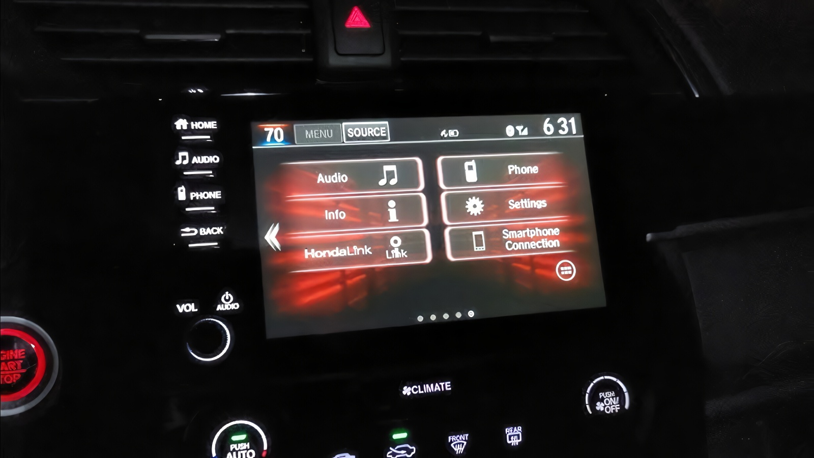 Honda’s Privacy or System Menu