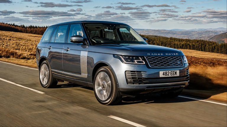 Land Rover Range Rover is cruising at high speeds on a highway