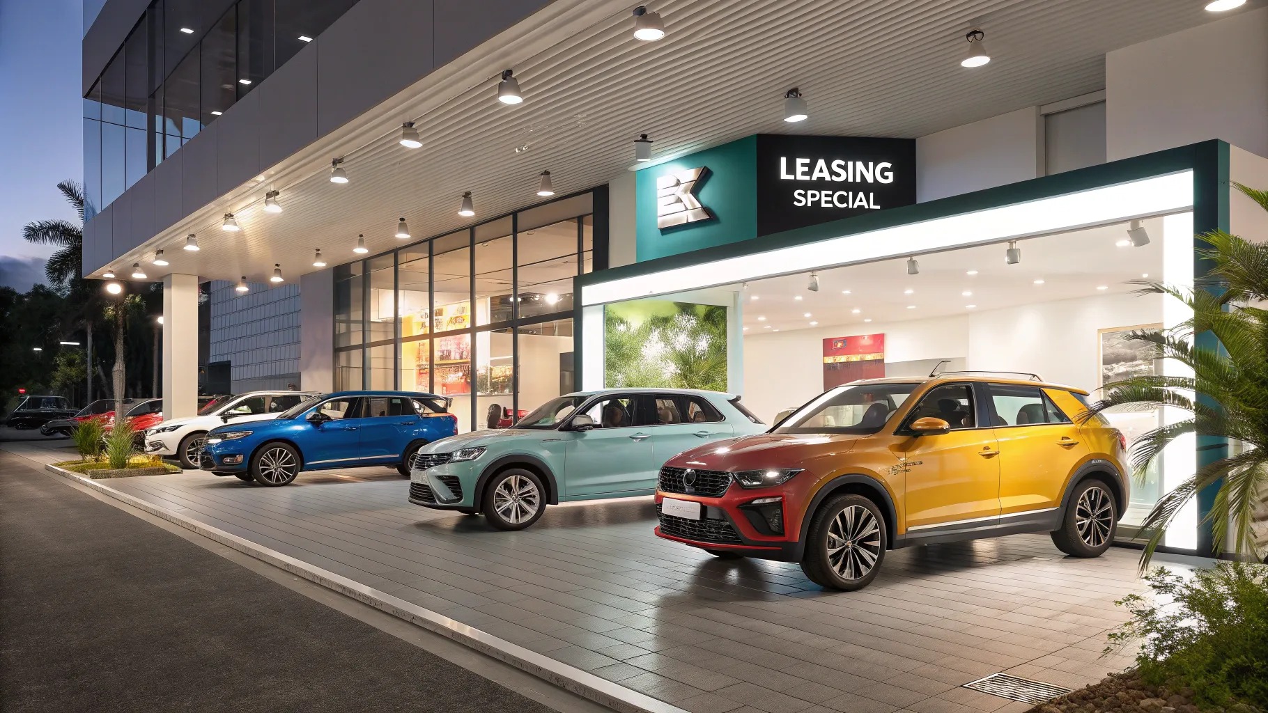 Modern car dealership exterior