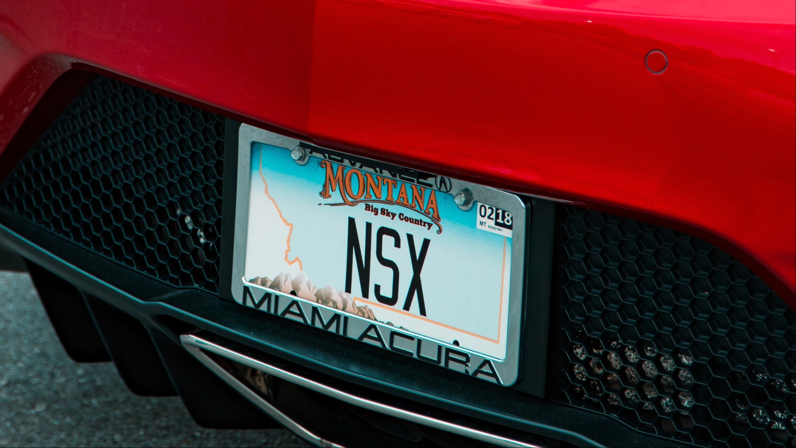 Montana license plate reading NSX