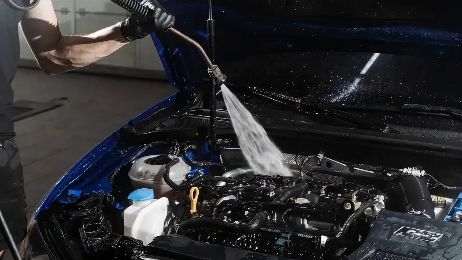 Pressure-Washing the Engine to Hide Fluid Leaks
