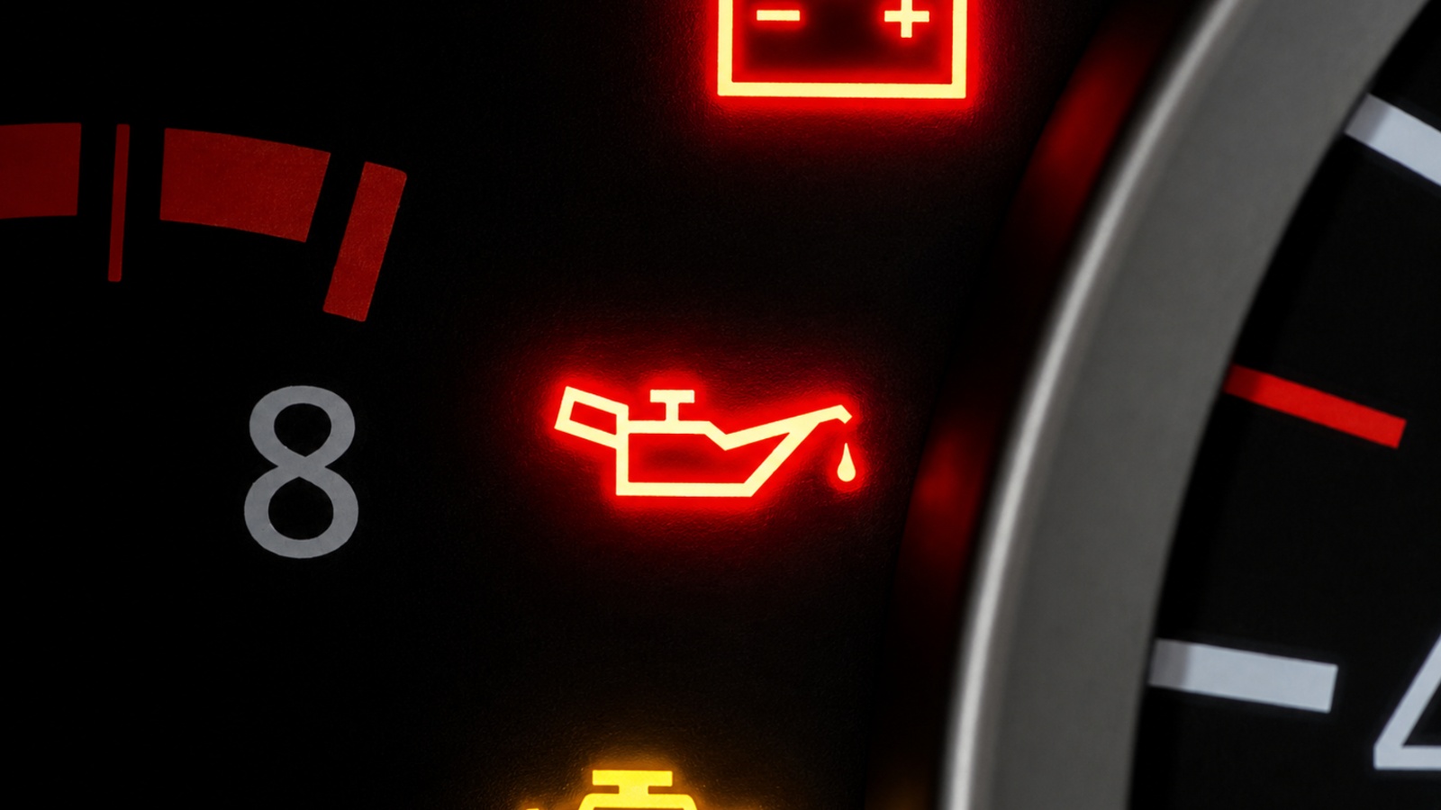 Red Oil Pressure Warning Light
