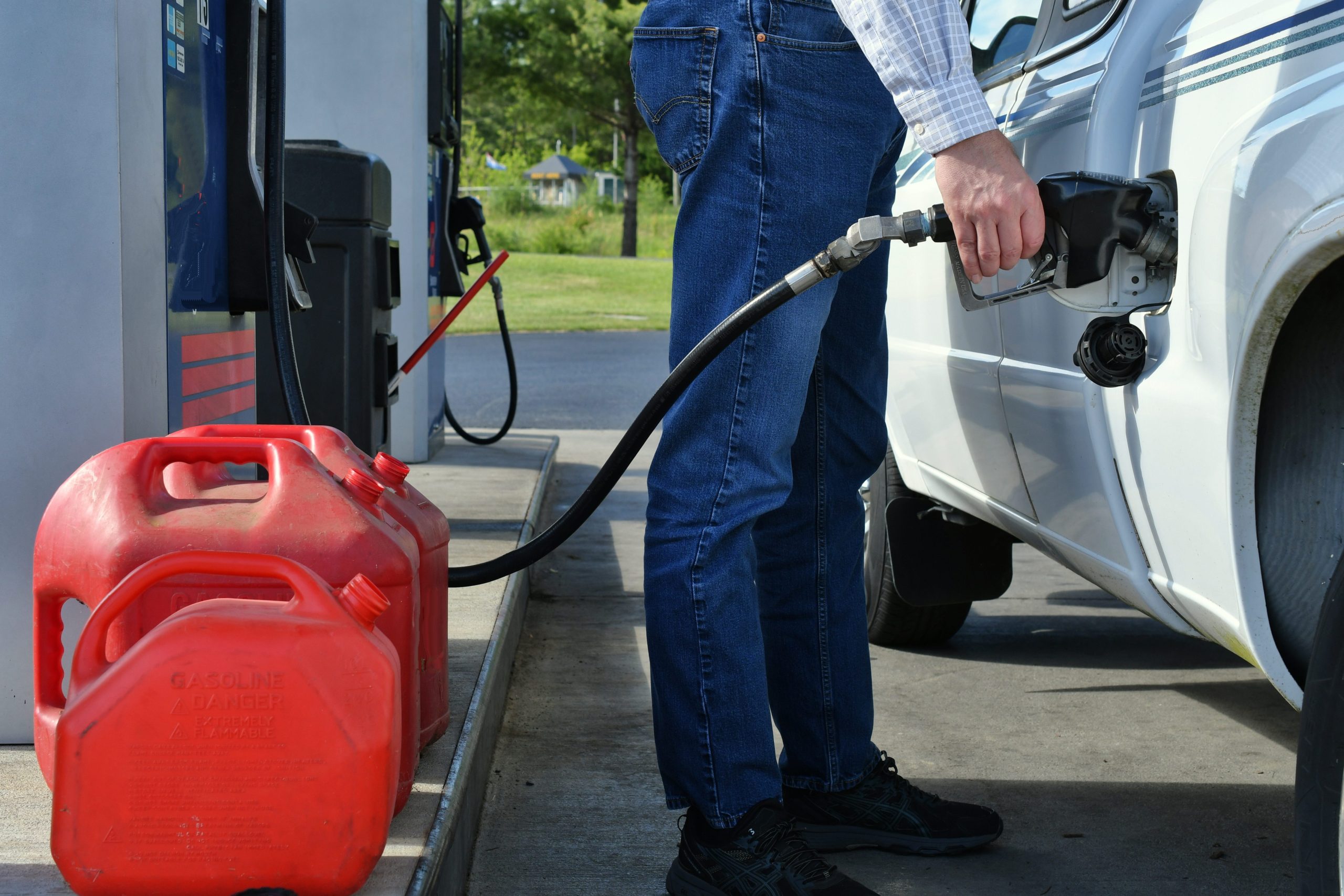Refueling at a gas station