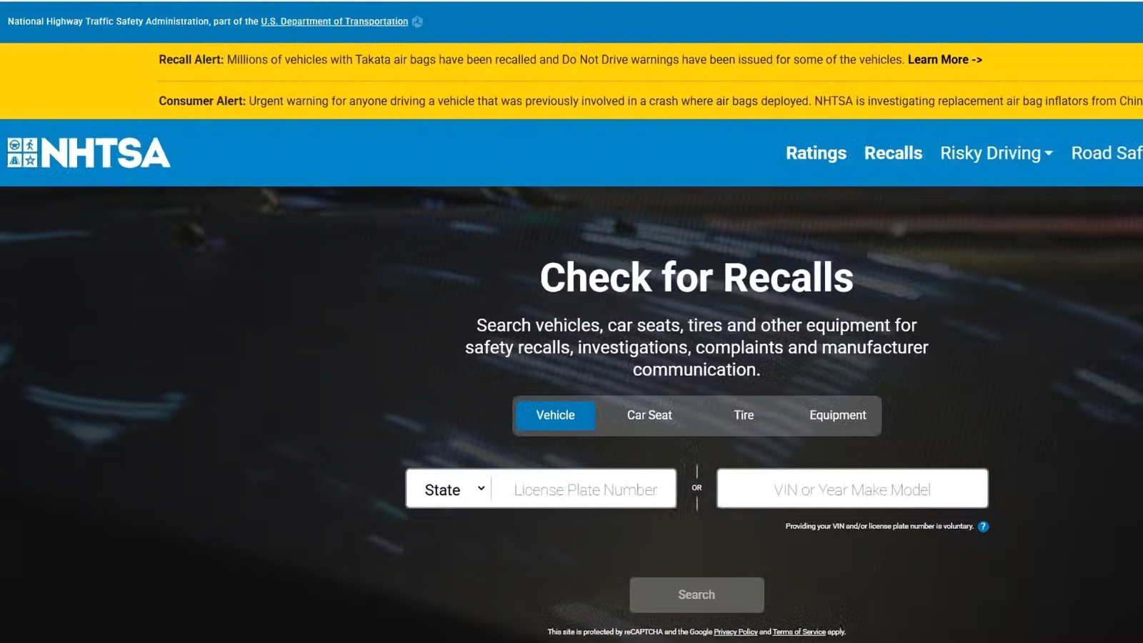 Search NHTSA by Year, Make and Model for Manufacturer Communications