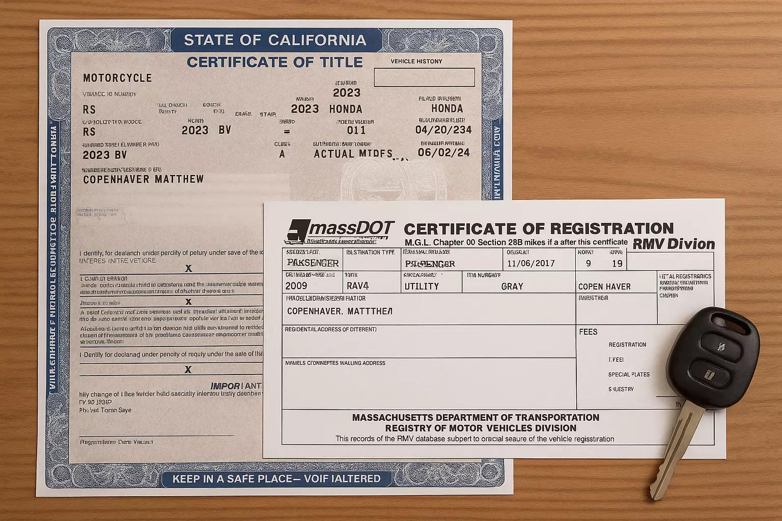 Vehicle History or Registration