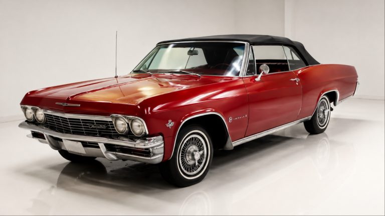 Classic red Chevrolet Impala convertible from the 1960s