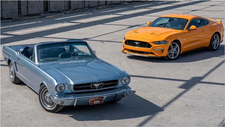 Classic and modern Ford Mustang generations compared