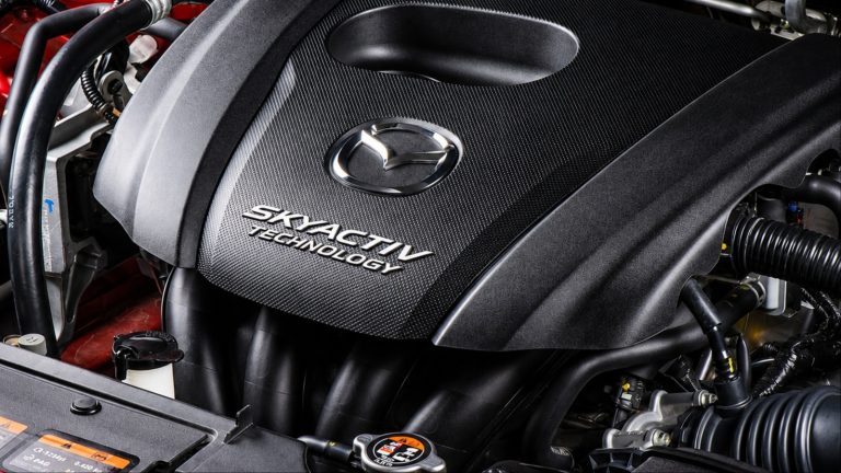 Mazda’s Skyactiv-G 2.5-liter naturally aspirated four-cylinder engine emphasizes efficiency, simplicity, and smooth power delivery