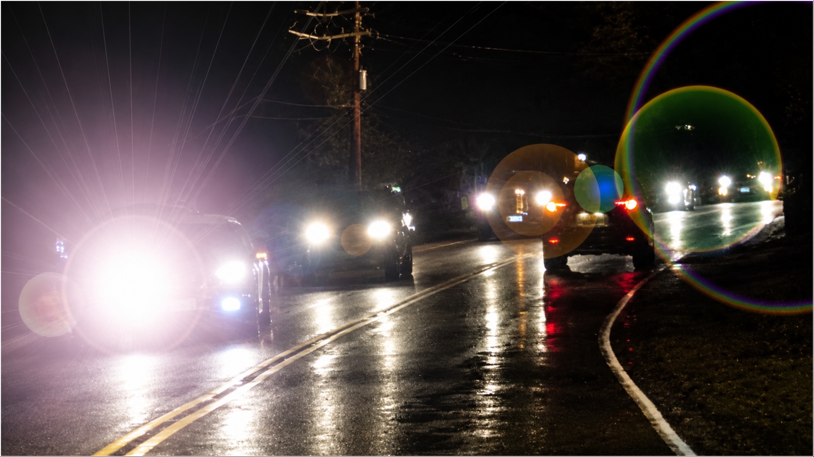 Nighttime road scene