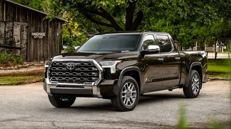 dark brown Toyota Tundra pickup truck parked outdoors