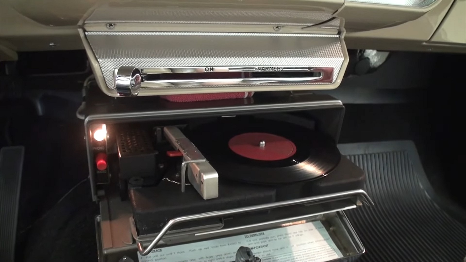 1957 Chrysler 300C's built-in Highway Hi-Fi record player