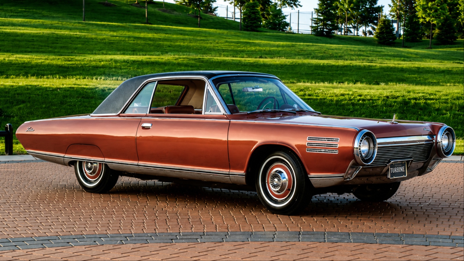 1963 Chrysler Turbine Car bronze body with black vinyl roof